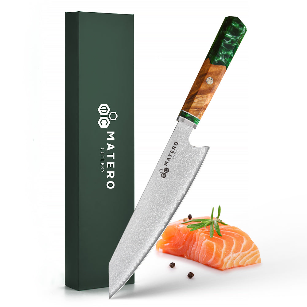 Forest Epoxy Damascus Kiritsuke 20 cm