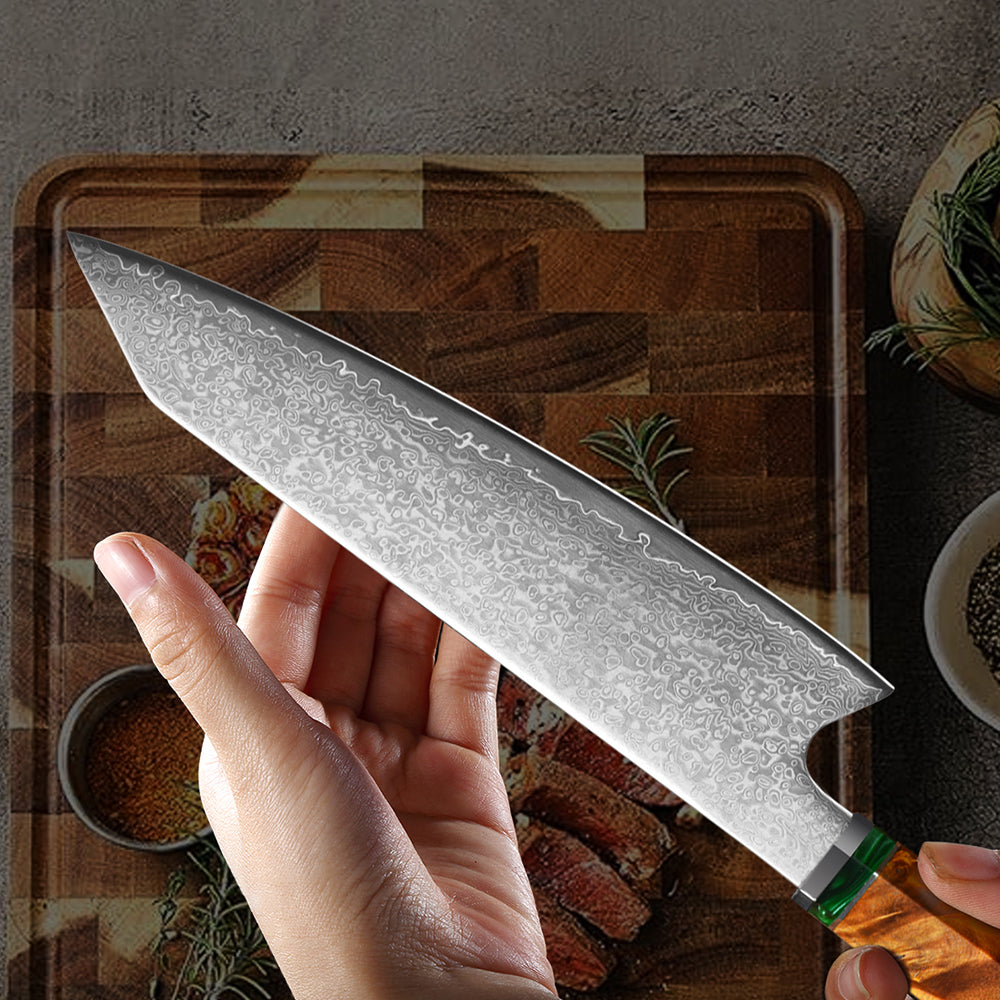 Forest Epoxy Damascus Kiritsuke 20 cm