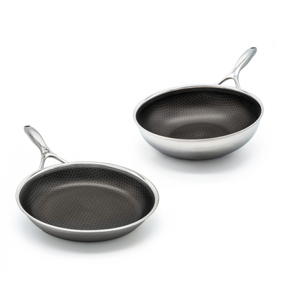 2-Piece Hybrid Fry Pan & Wok Set 